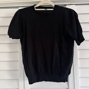 J. Crew Black Short-Sleeve Knit Tee